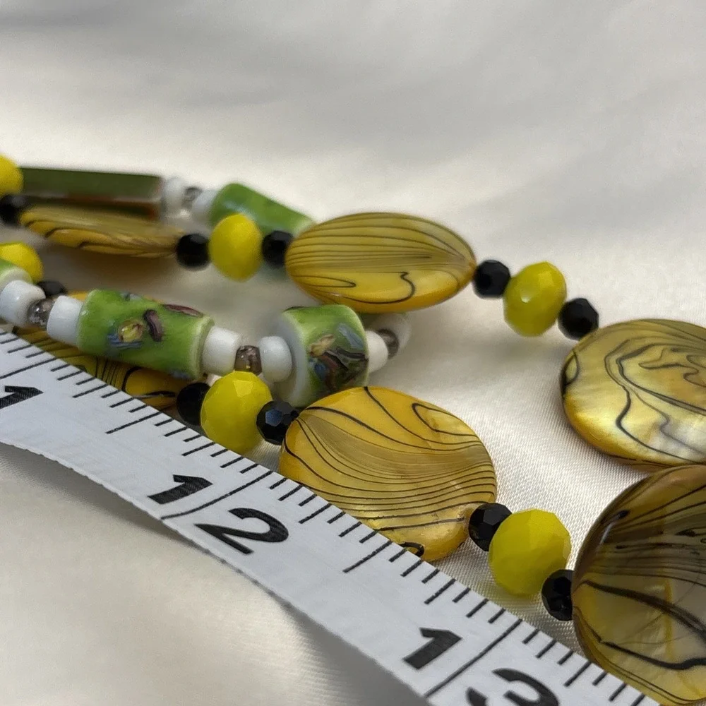 Yellow Green Beaded Necklaces 20